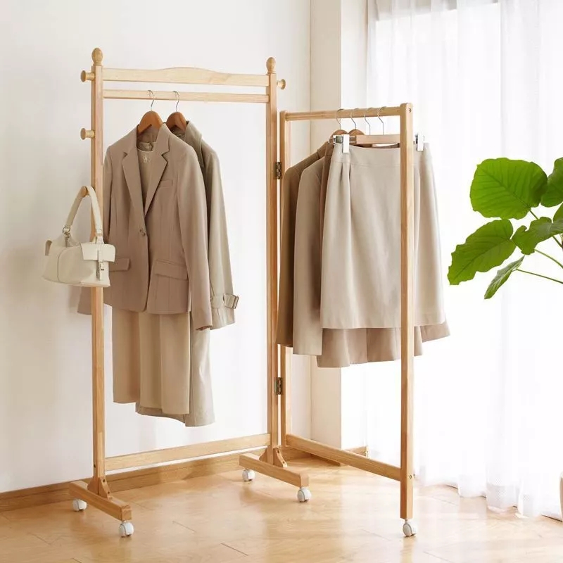 實木落地衣架