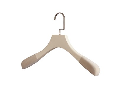 寬肩植絨防滑實木衣架17C029