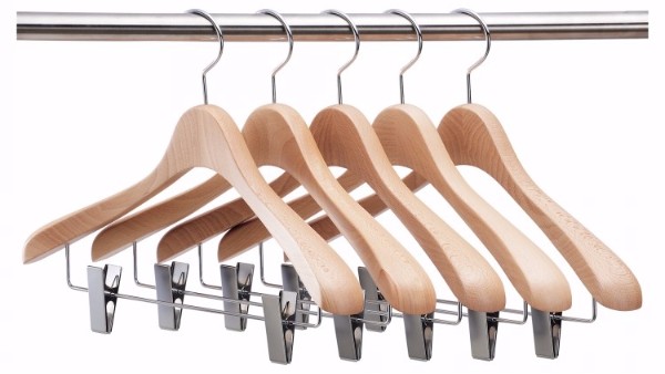 帶夾實(shí)木衣架